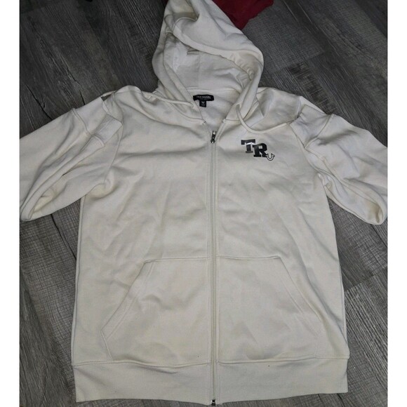 True Religion Men's Classic Buddha Logo Core Full Zip Up Hoodie Fleece Size L - Picture 1 of 6